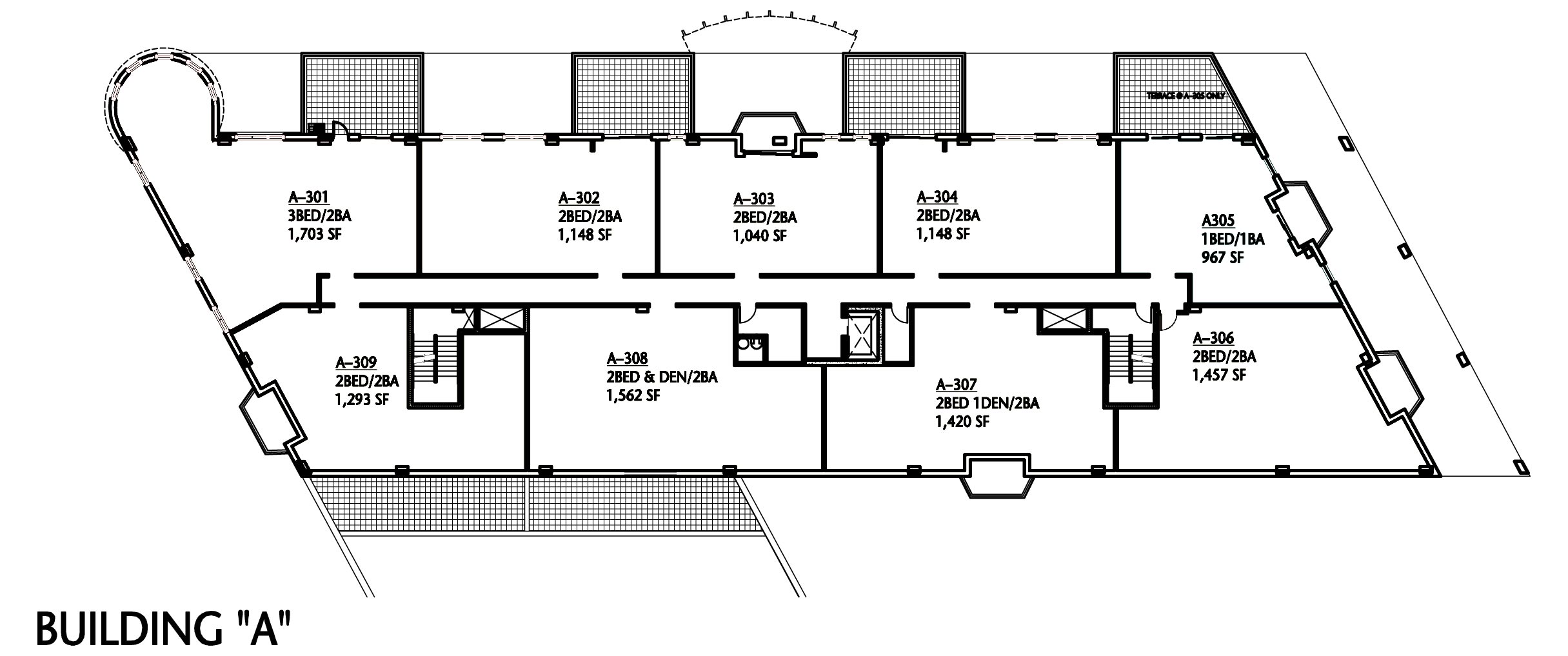 Third Floor in Building A of Tinley Park Place.